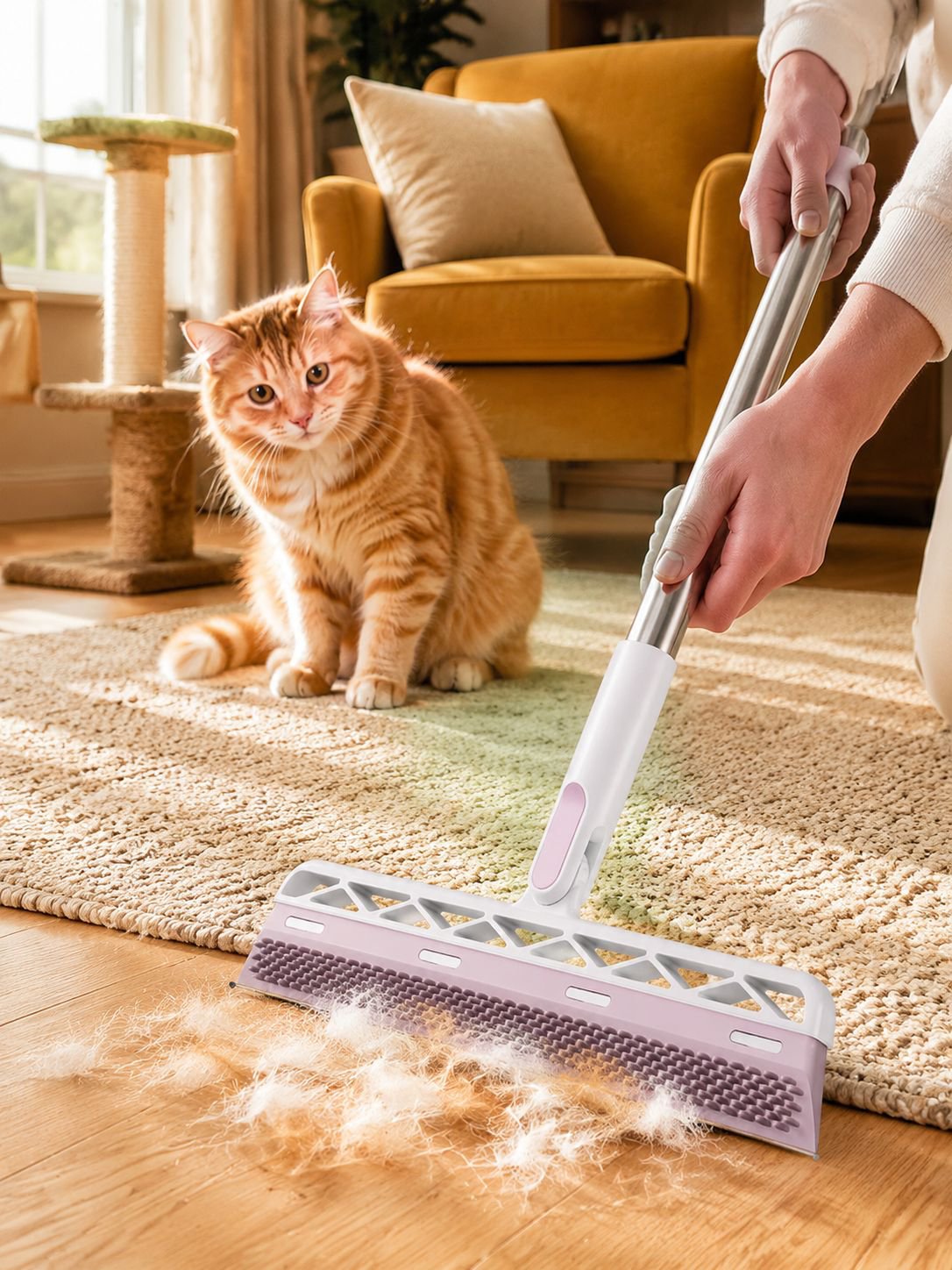 Double-sided household broom for routine floor cleaning