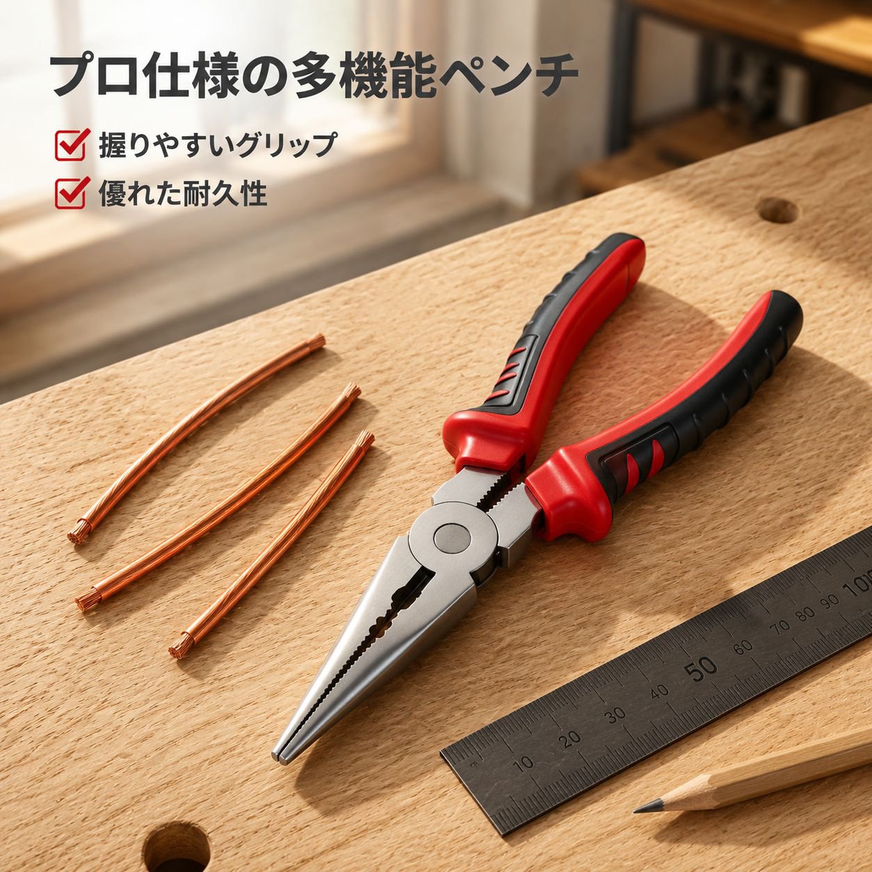 多機能ペンチ 1本で10本分のワイヤープライヤー 五金工具