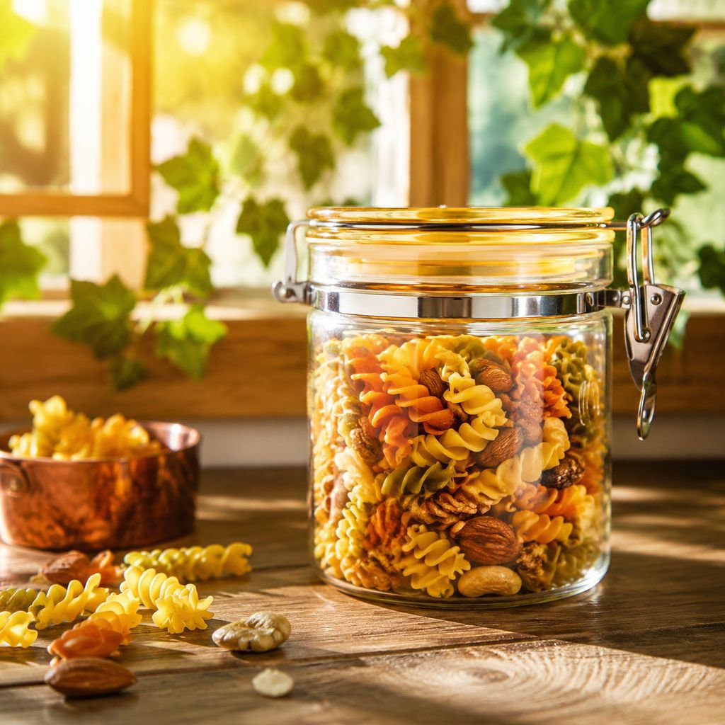 Airtight glass canisters for food storage