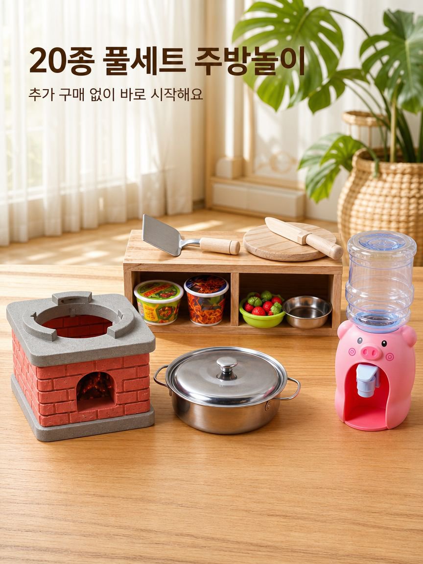 어린이 원목 주방 놀이 세트