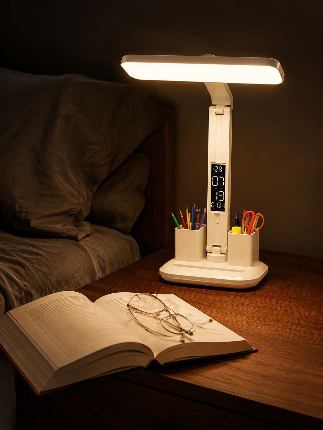 Petite lampe de chevet rechargeable et pliable