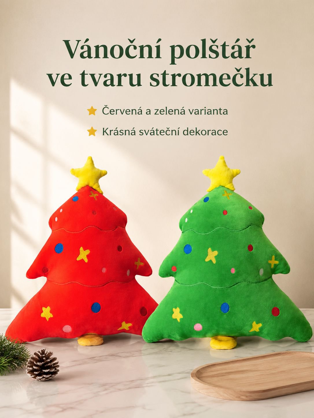 Roztomilý plyšový polštář