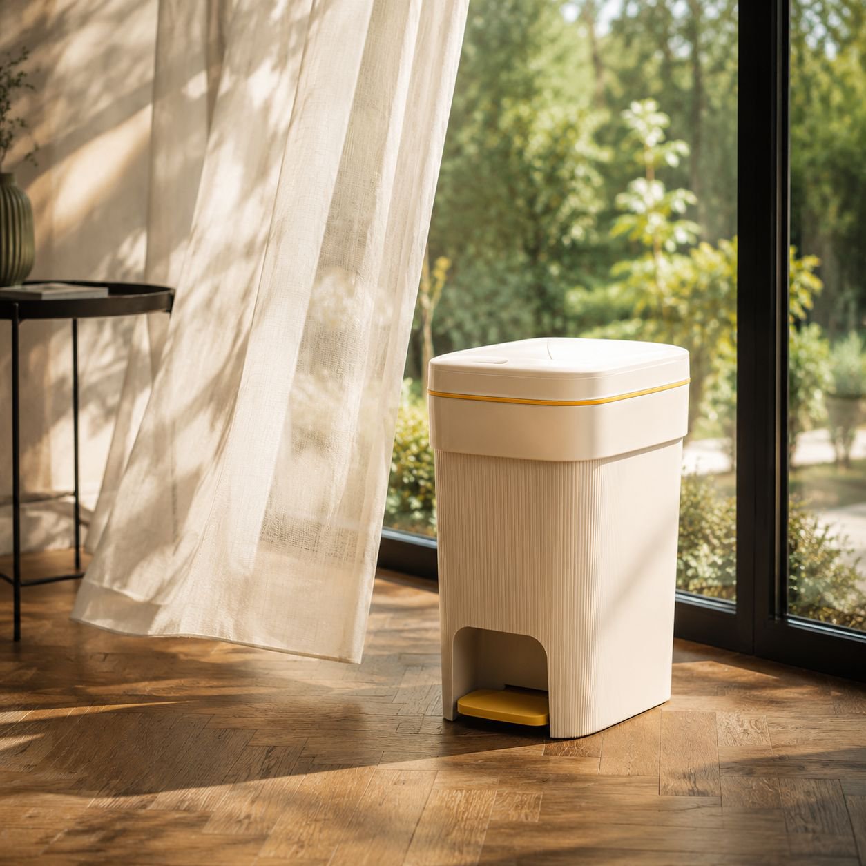 Sleek and stylish garbage bin for kitchen
