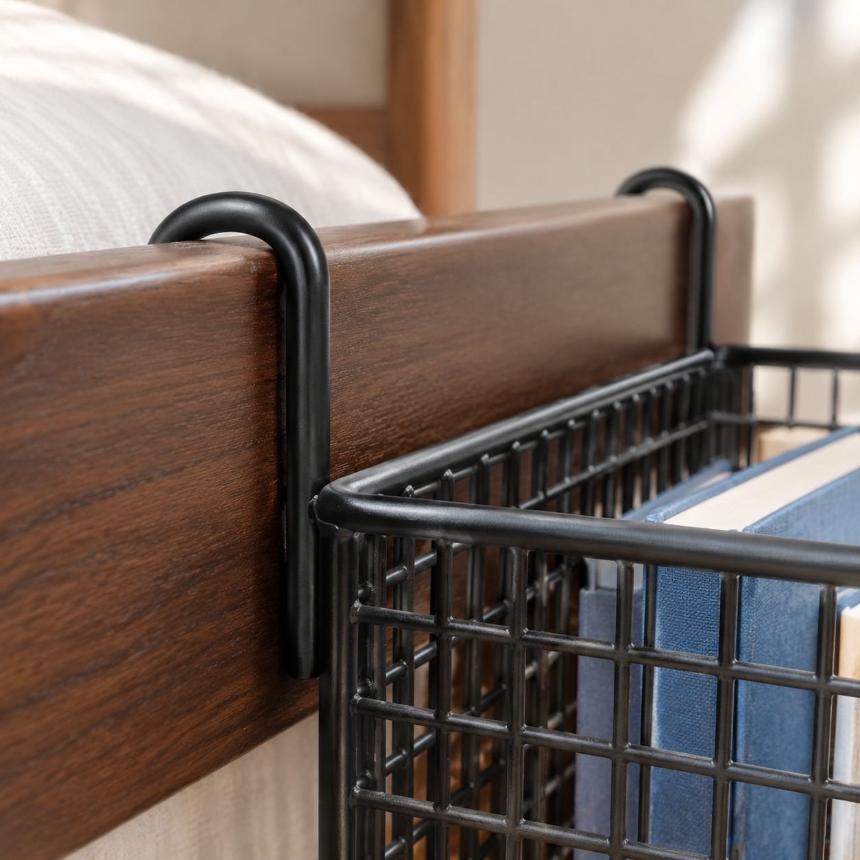 Bedside Organizer Rack, No-Drill Installation