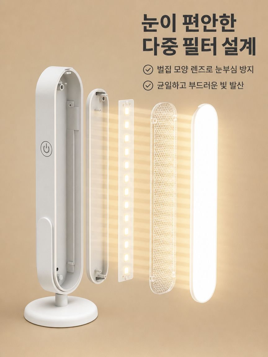자석으로 손쉽게 부착되는 LED 스탠드 모습