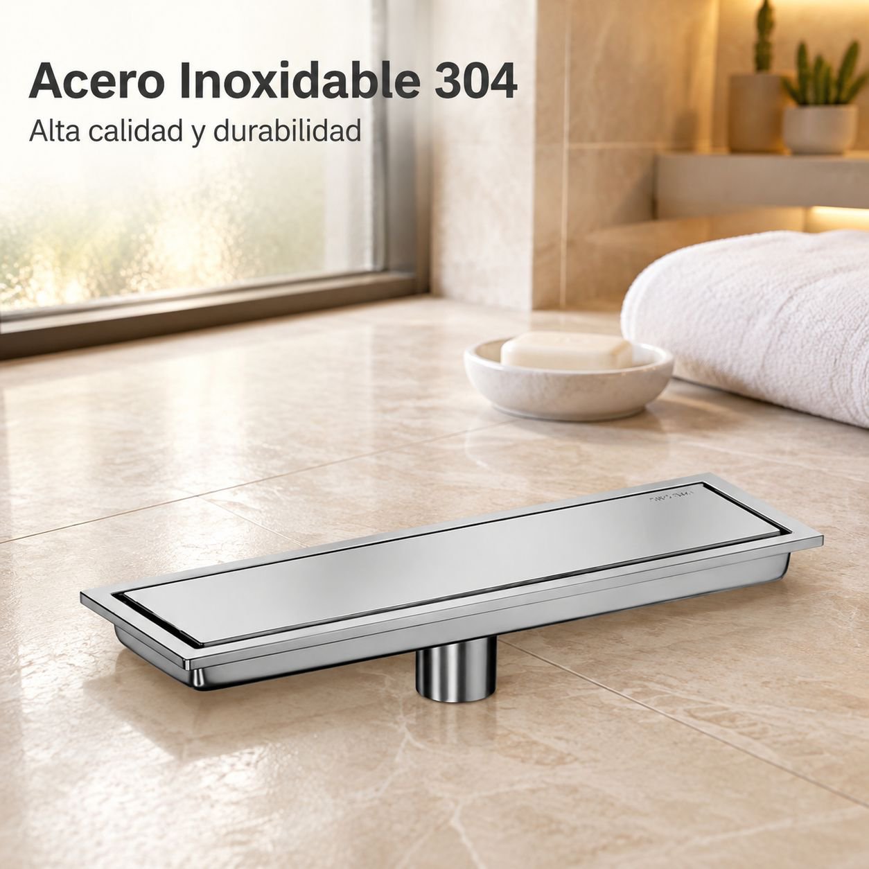 Rejilla de desagüe invisible de acero inoxidable 304 para cocina y baño, 10x40cm