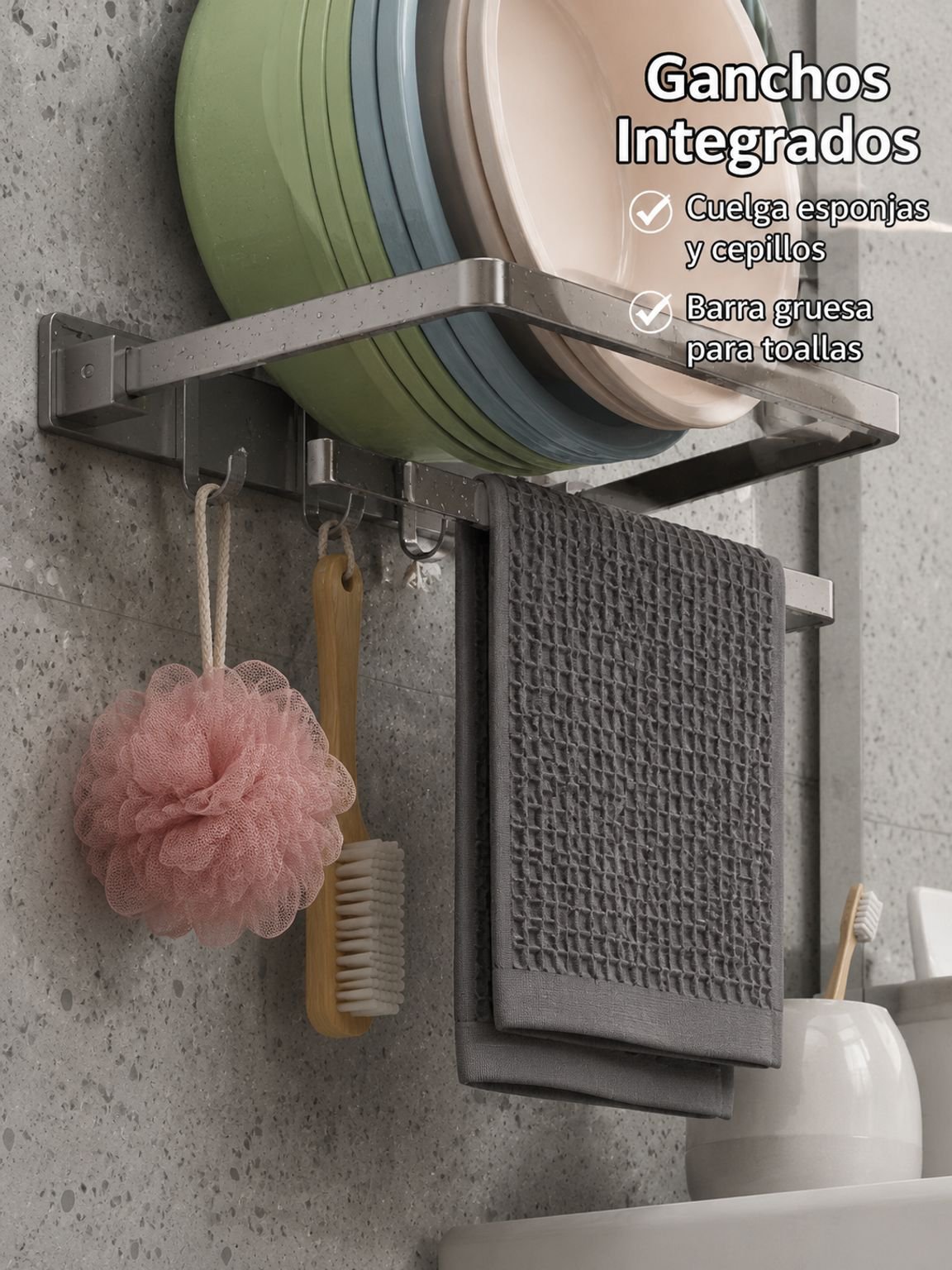 Estante de baño sin taladro