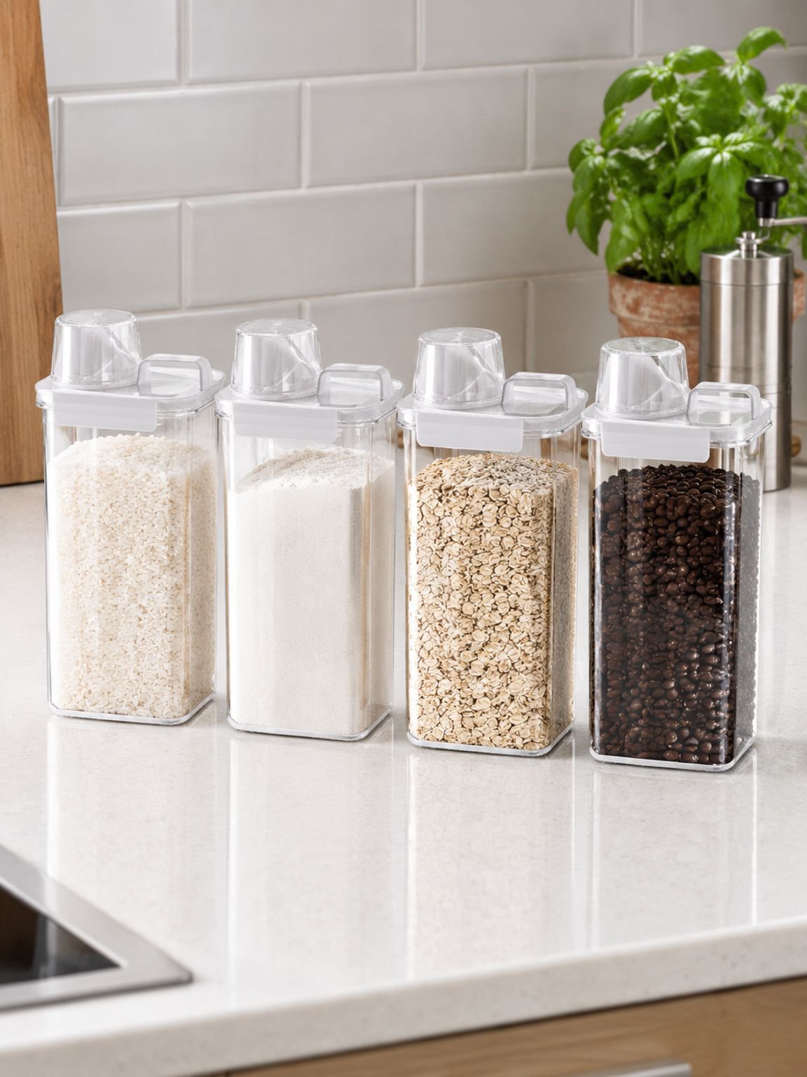 Kitchen grain storage jar