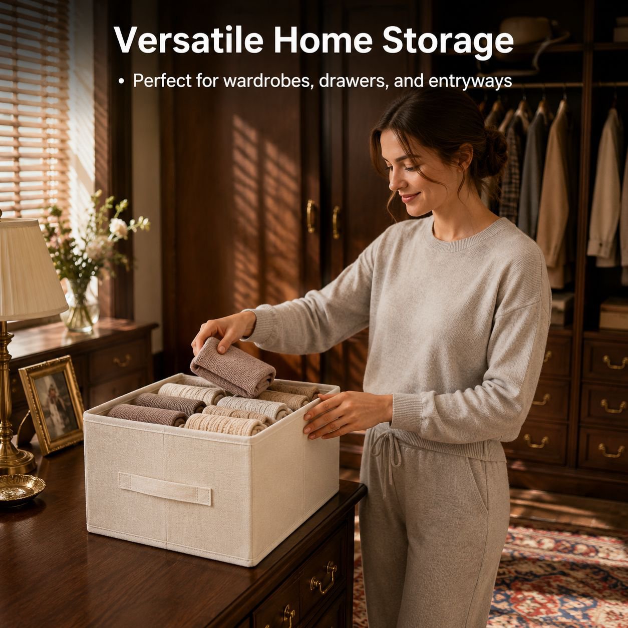 Foldable Cotton-Linen Clothes Storage Basket