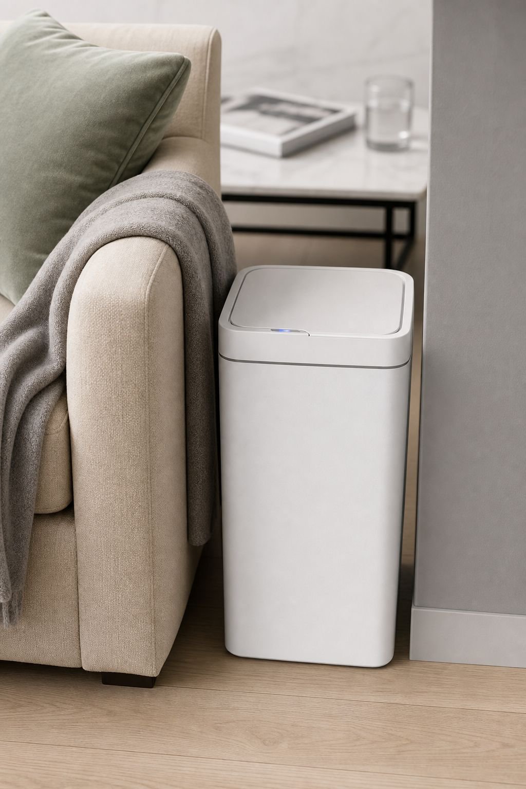 Poubelle à capteur automatique, sûre, économe en énergie, anti-collision, pour hôtel
