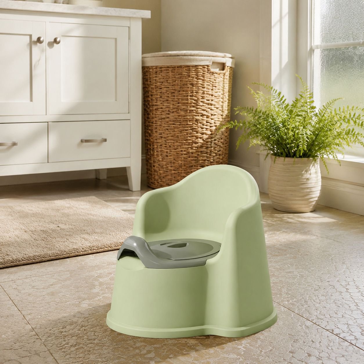 Portable Toddler Potty Chair with Comfortable Backrest, Easy to Clean