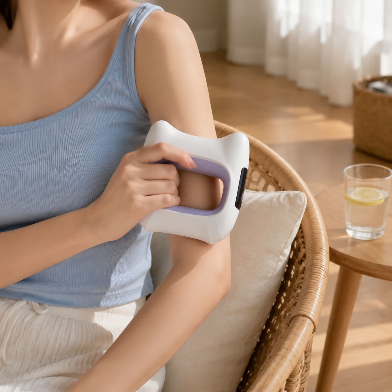 Deep tissue massage with fascia ring device