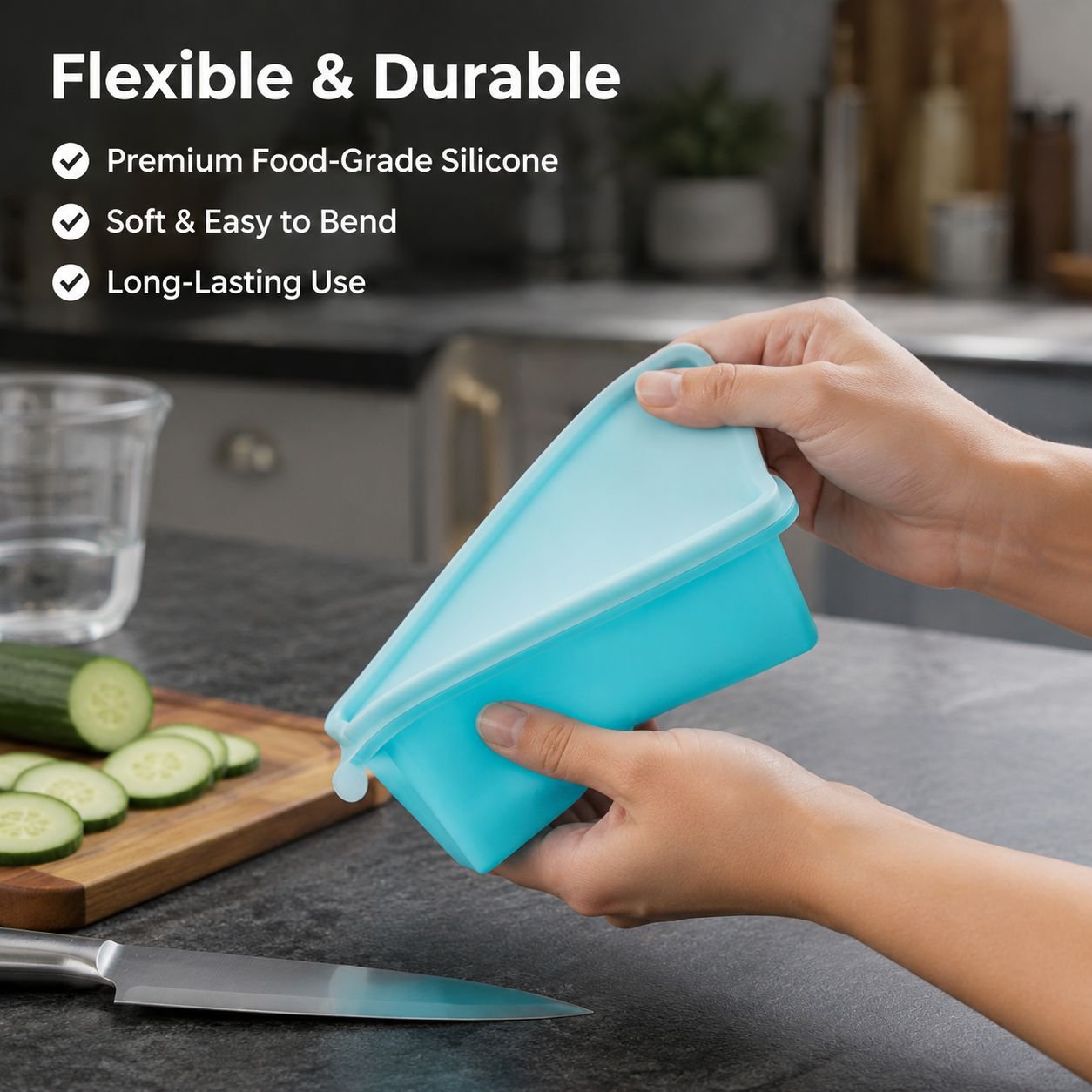Silicone freezer food storage containers