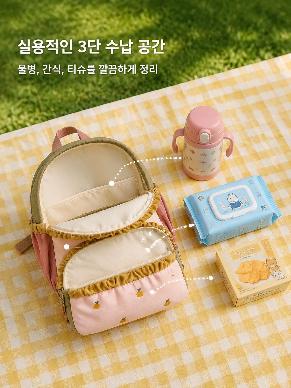 컬러블록 백팩