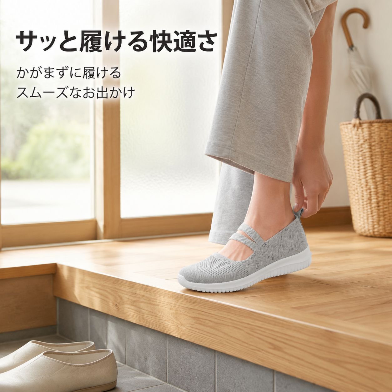 輸出用レディースシューズ・北京布靴・中高年母親向けスリッポンカジュアル靴