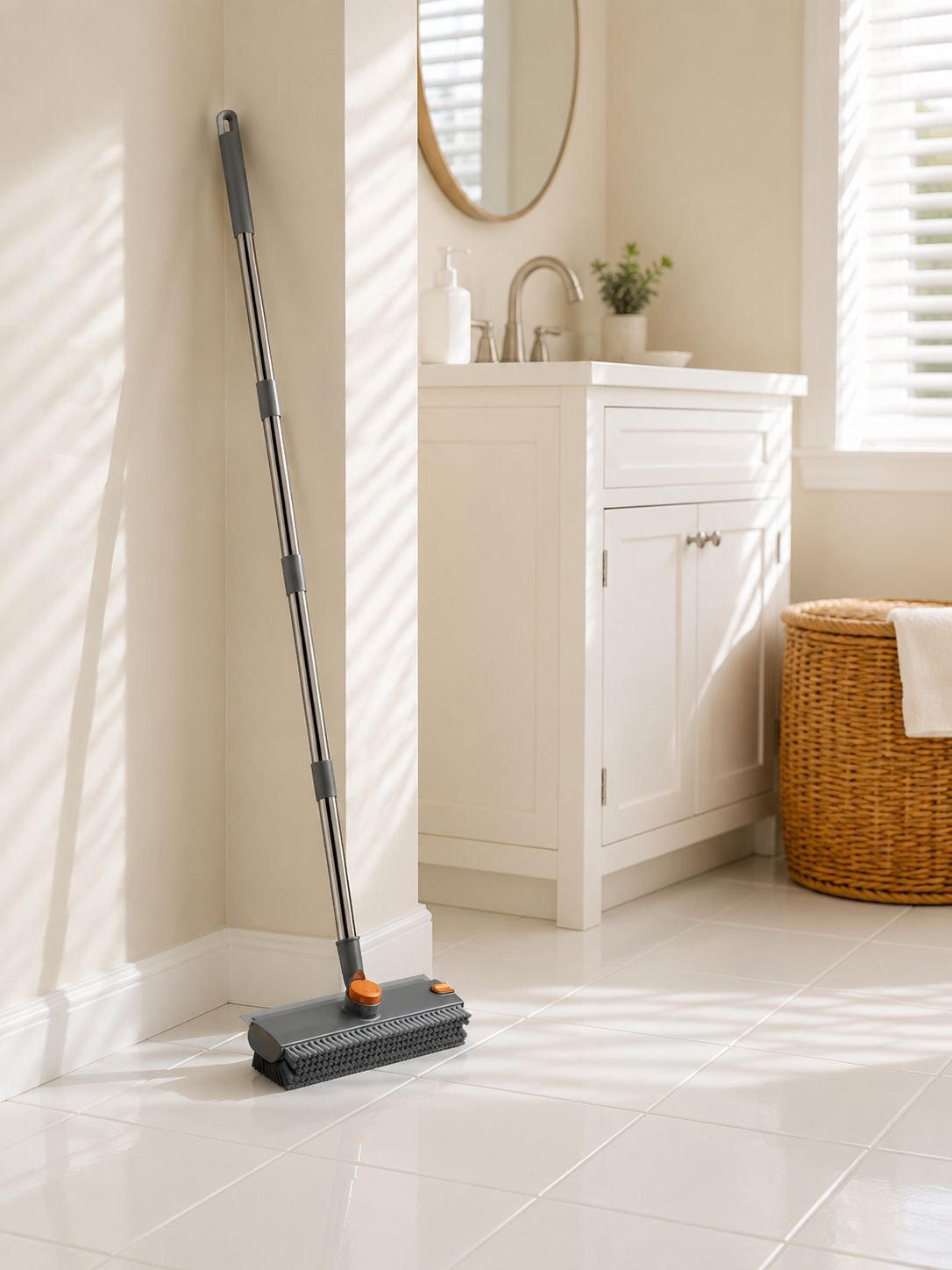 Durable stiff bristle floor brush for home cleaning