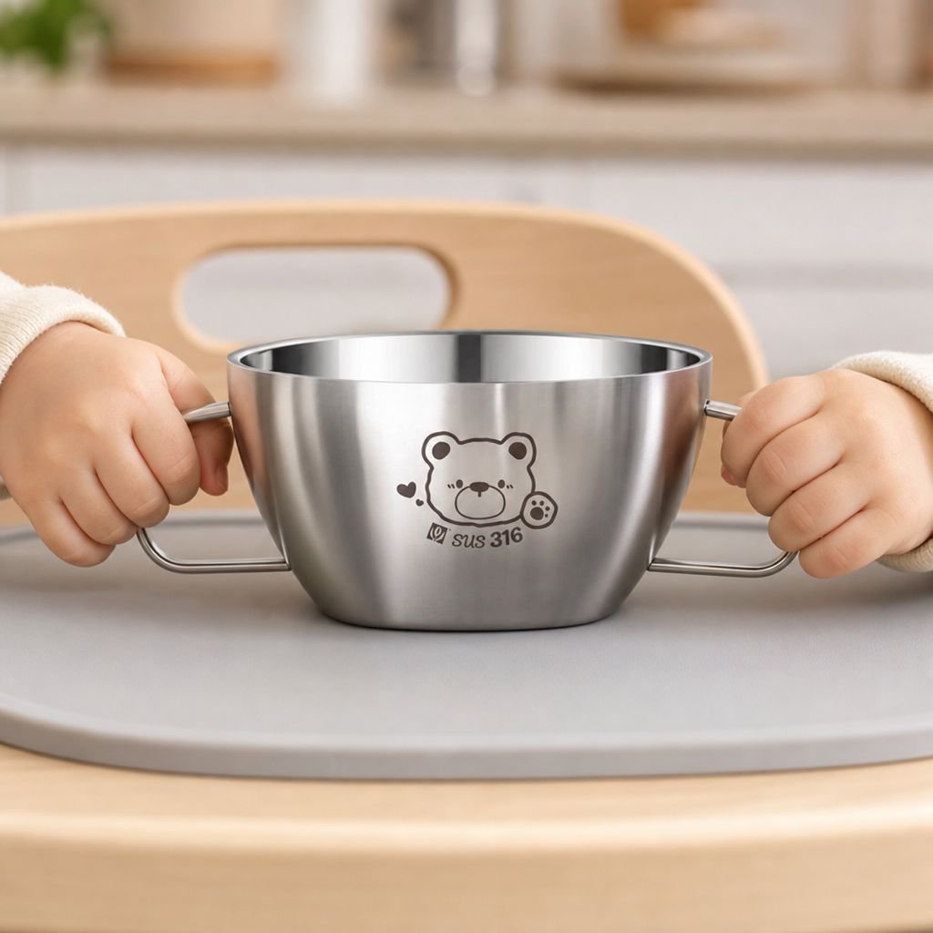 Cute Bowl with Lid 316 Stainless Steel Food Grade Household Bowl