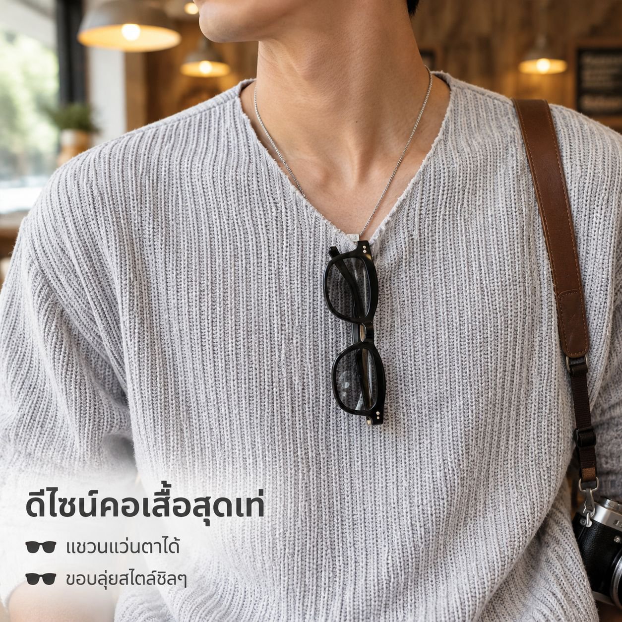 เสื้อแขนยาวถักคอกลมผู้ชายสำหรับฤดูใบไม้ร่วง