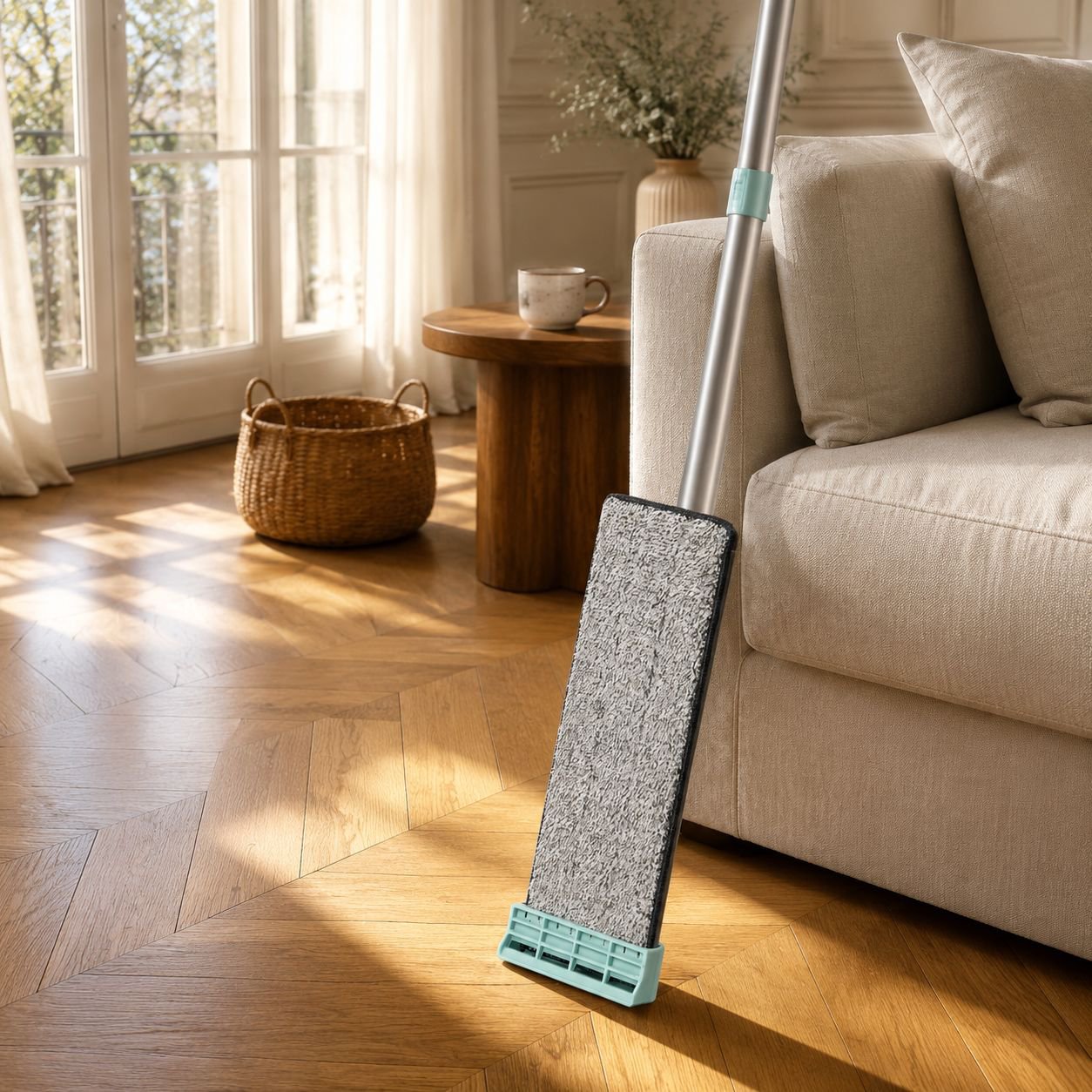 Wooden Floor Mop Strong And Durable Microfiber Material