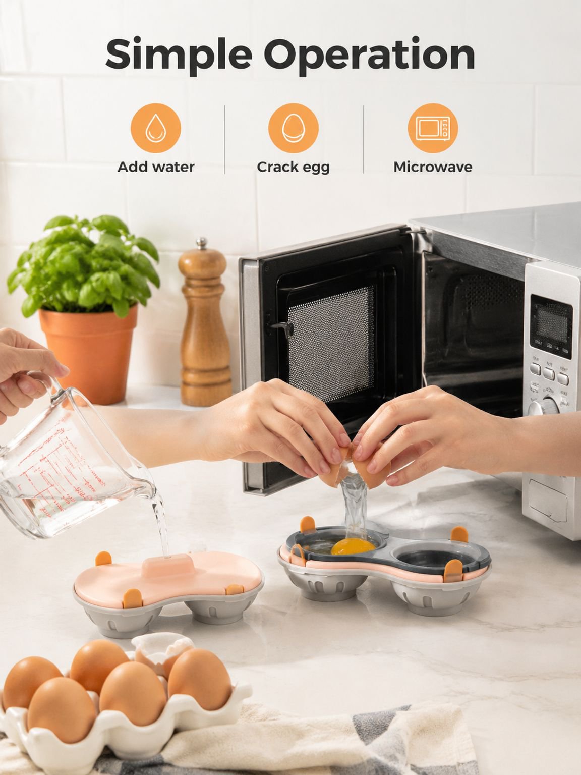 Multifunctional Steamed Egg Box Microwave Quick Egg Cooker