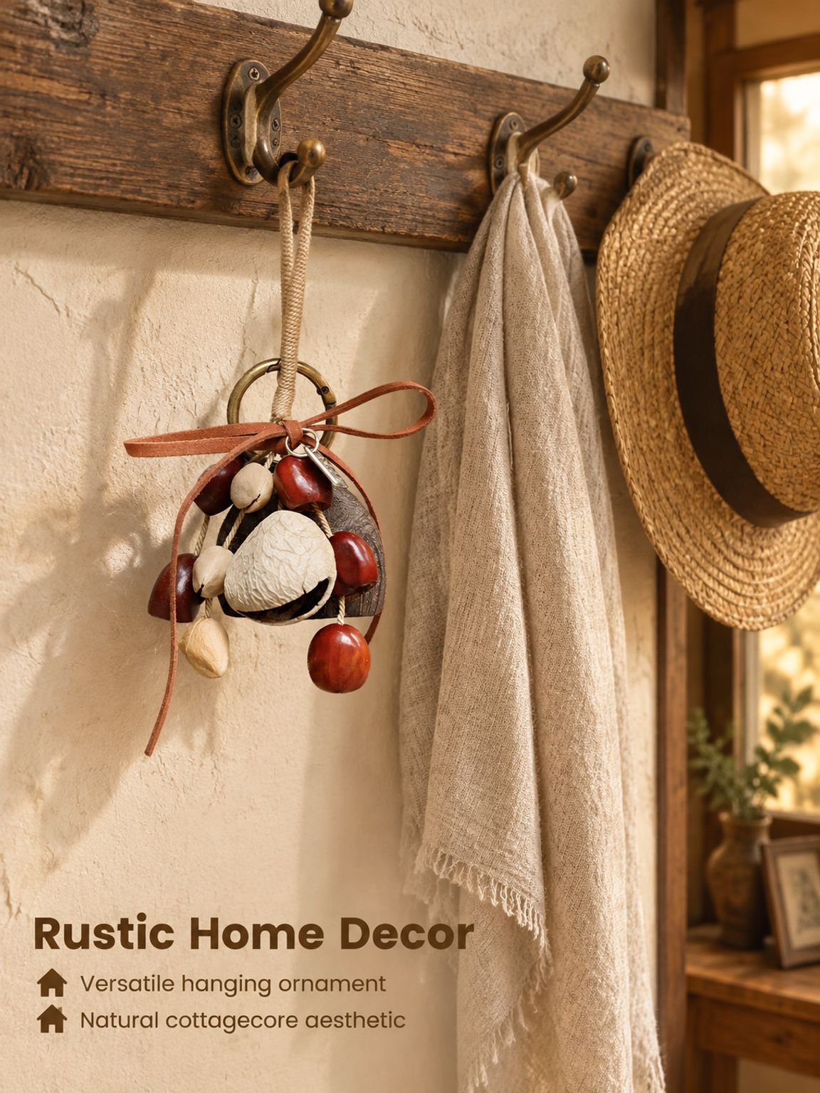 Craft materials for making a plant seed wind chime or bag charm