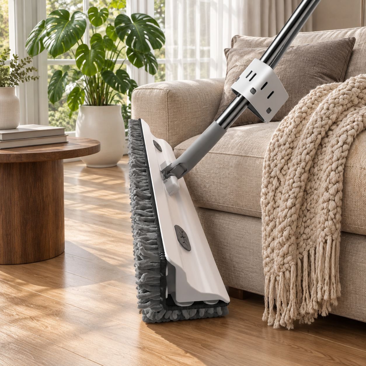 Hands-Free Triangular Mop, Double-Sided Design, Wet & Dry Household Cleaning Gadget