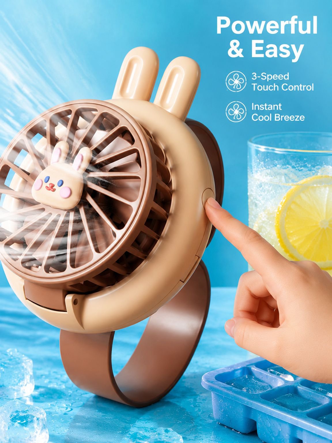 Cute Mini Fan Outdoor Convenient Adjustable Watch Fan