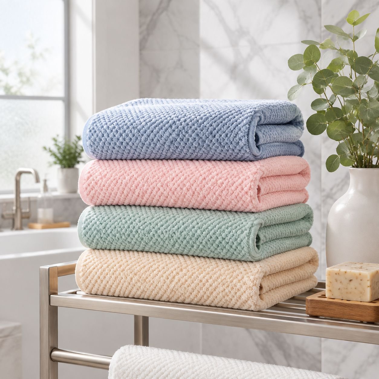 Merbau coral fleece adult bath towel large size