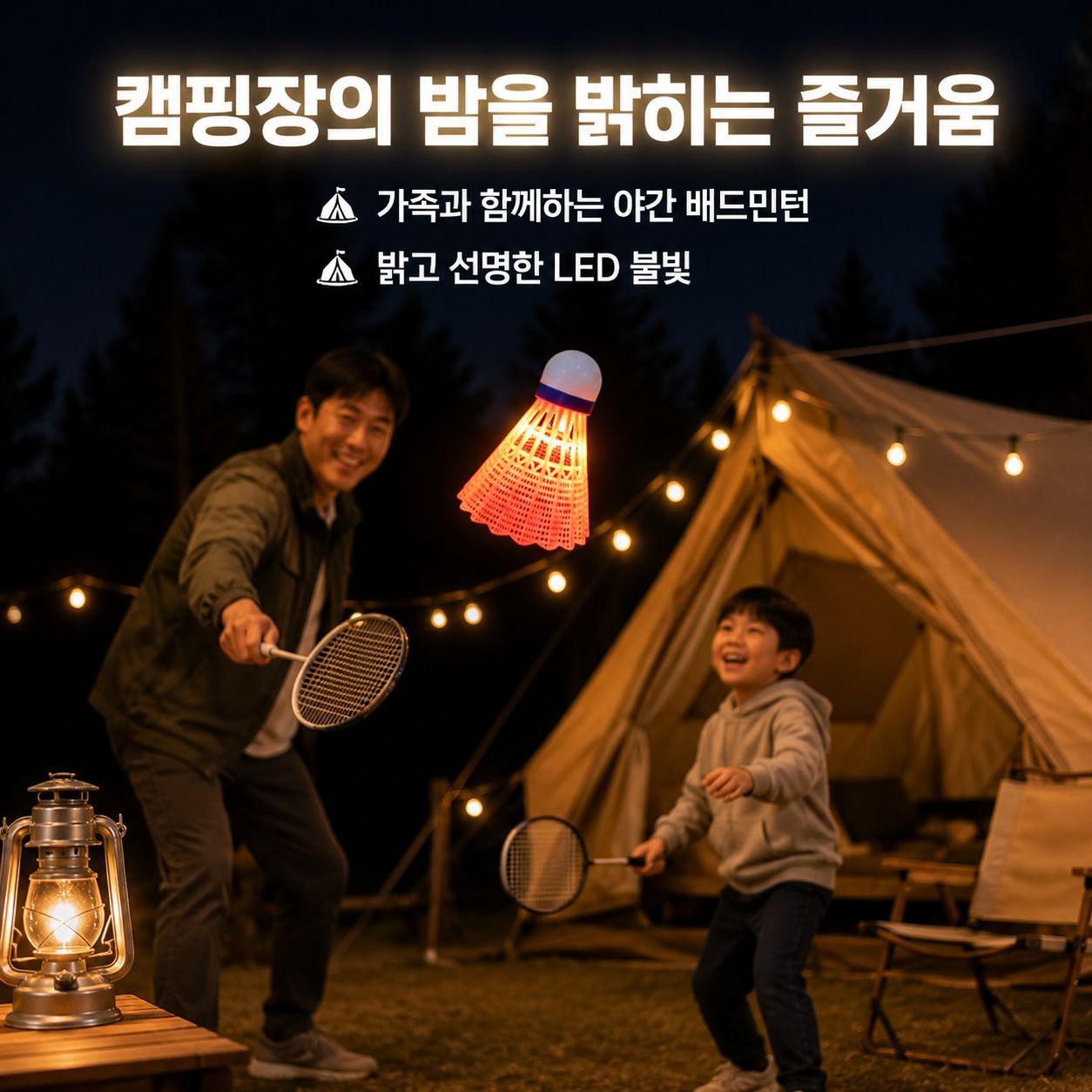 LED 발광 야광 배드민턴 셔틀콕 4개입 내구성 좋은 나일론 셔틀콕