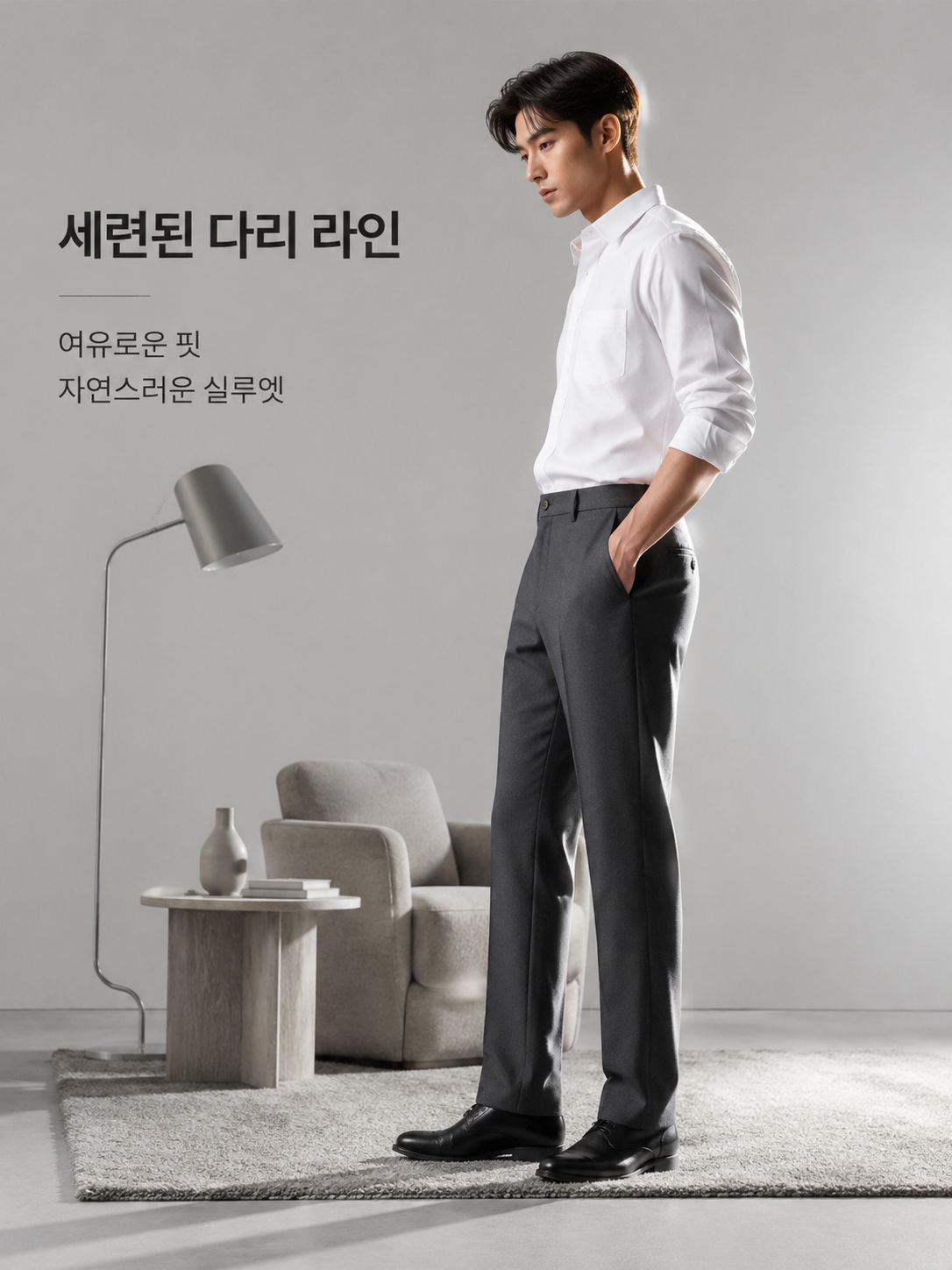 고탄력 루즈핏 스트레이트 남성 비즈니스 슬랙스