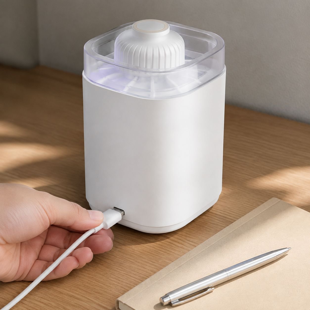 Home decor humidifier with LED lamp and triple spray