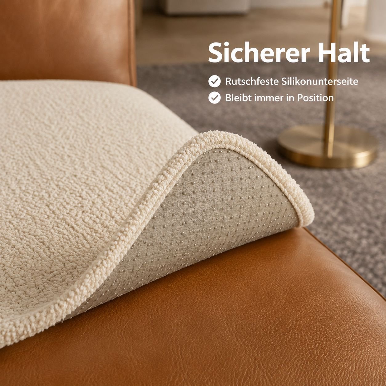 Elegante, rutschfeste Sofaauflage, ganzjährig nutzbar