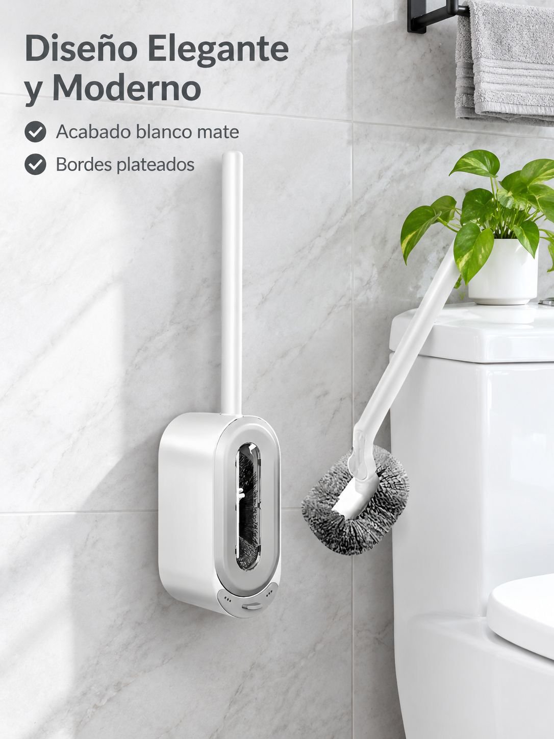Cepillo de baño mural sin puntos ciegos