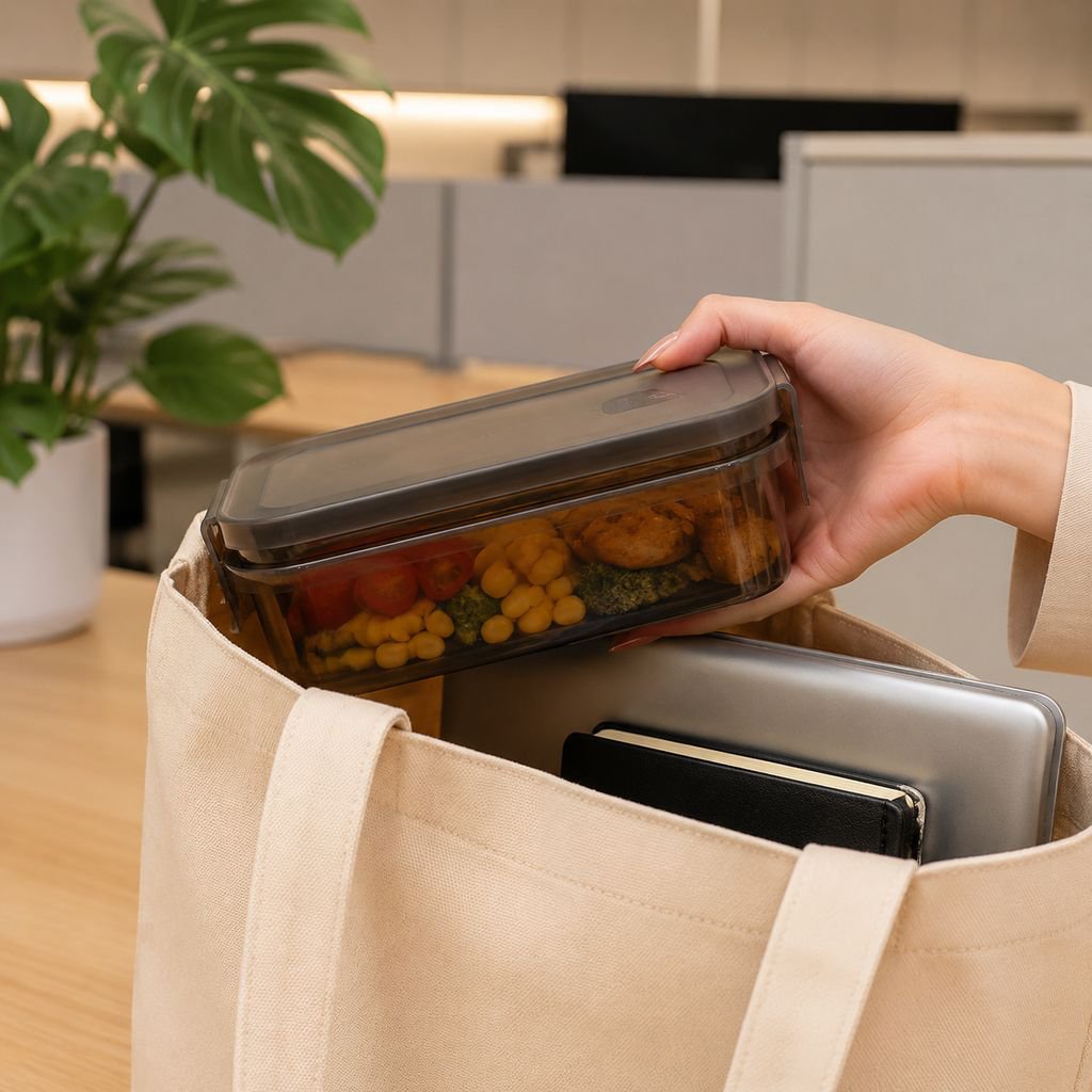 Food-grade refrigerator food storage container, portable lunch box, microwave safe, designed for off