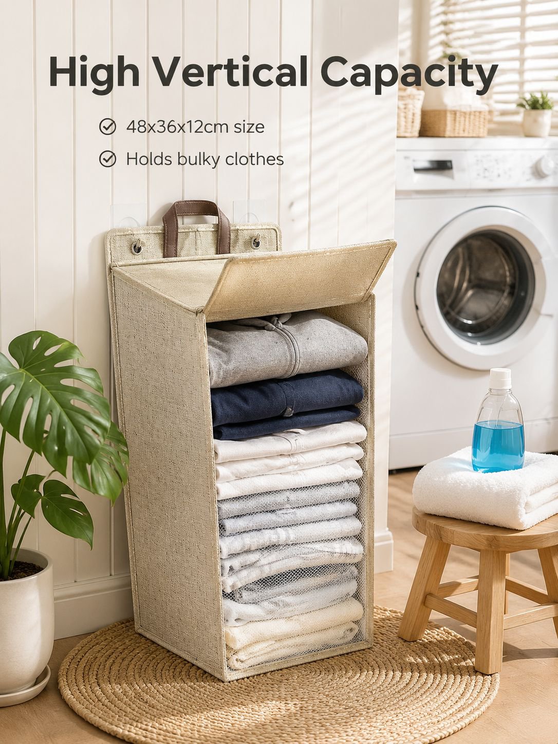 Cotton and Linen Clothing Storage Basket
