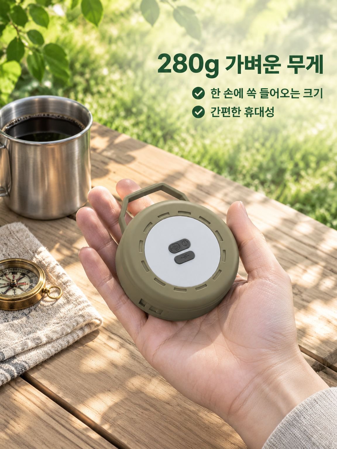 야외 캠핑용 줄자 조명