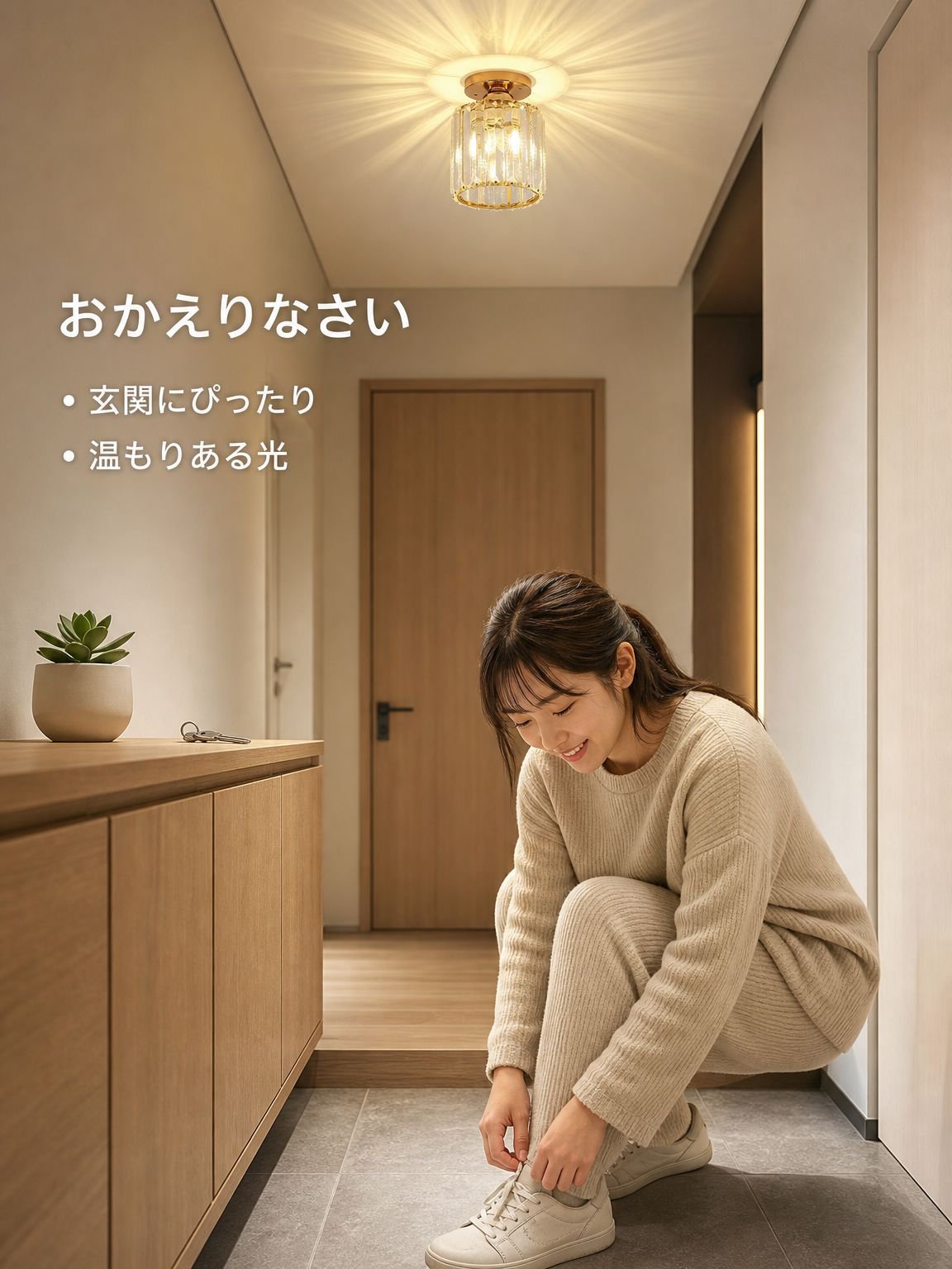 玄関用クリスタル天井照明
