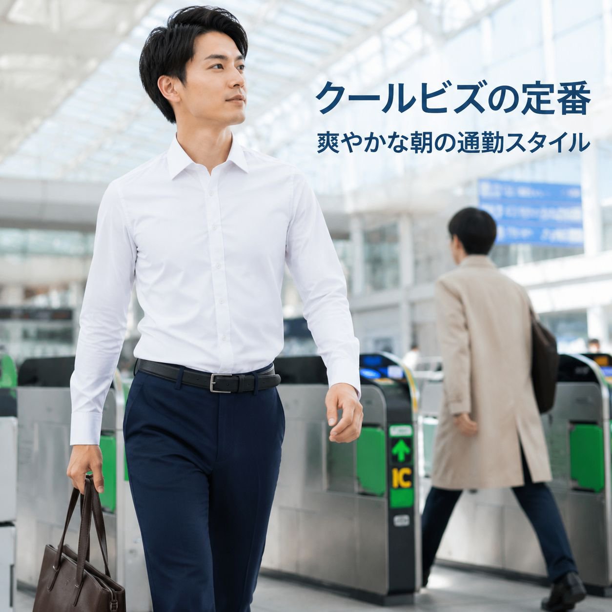 メンズオフィスカジュアル白シャツ 長袖ノーアイロンジャケットシャツ