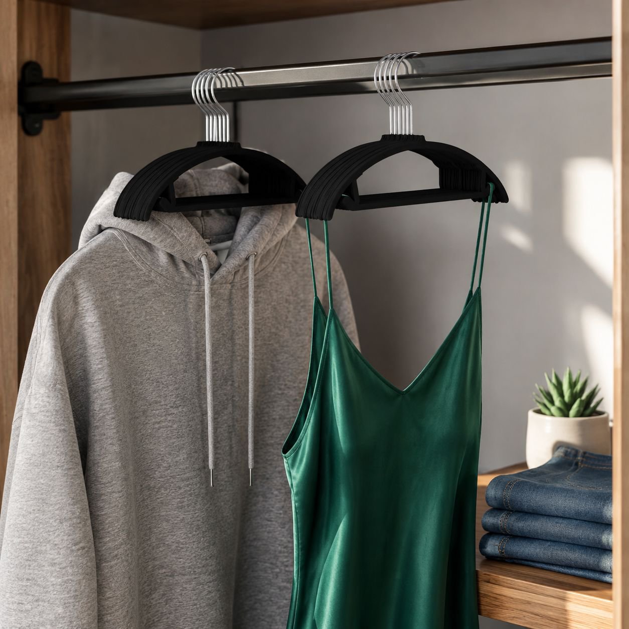 Durable reinforced hanger preventing clothes from slipping