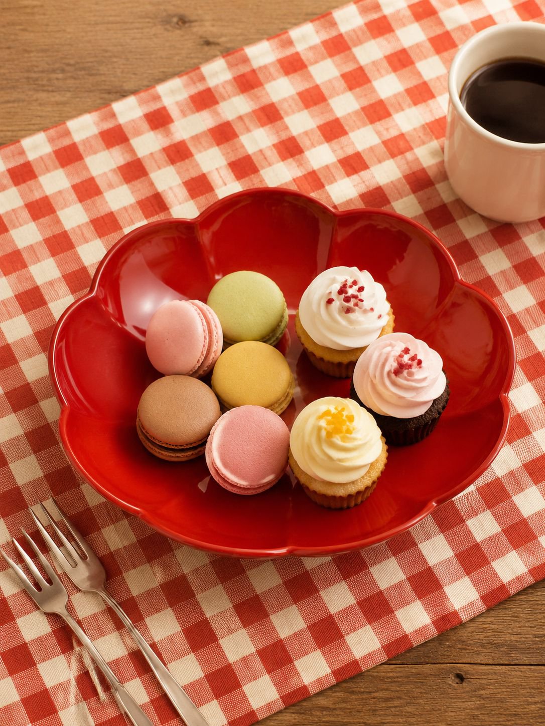 Red flower shaped PP tray for home use