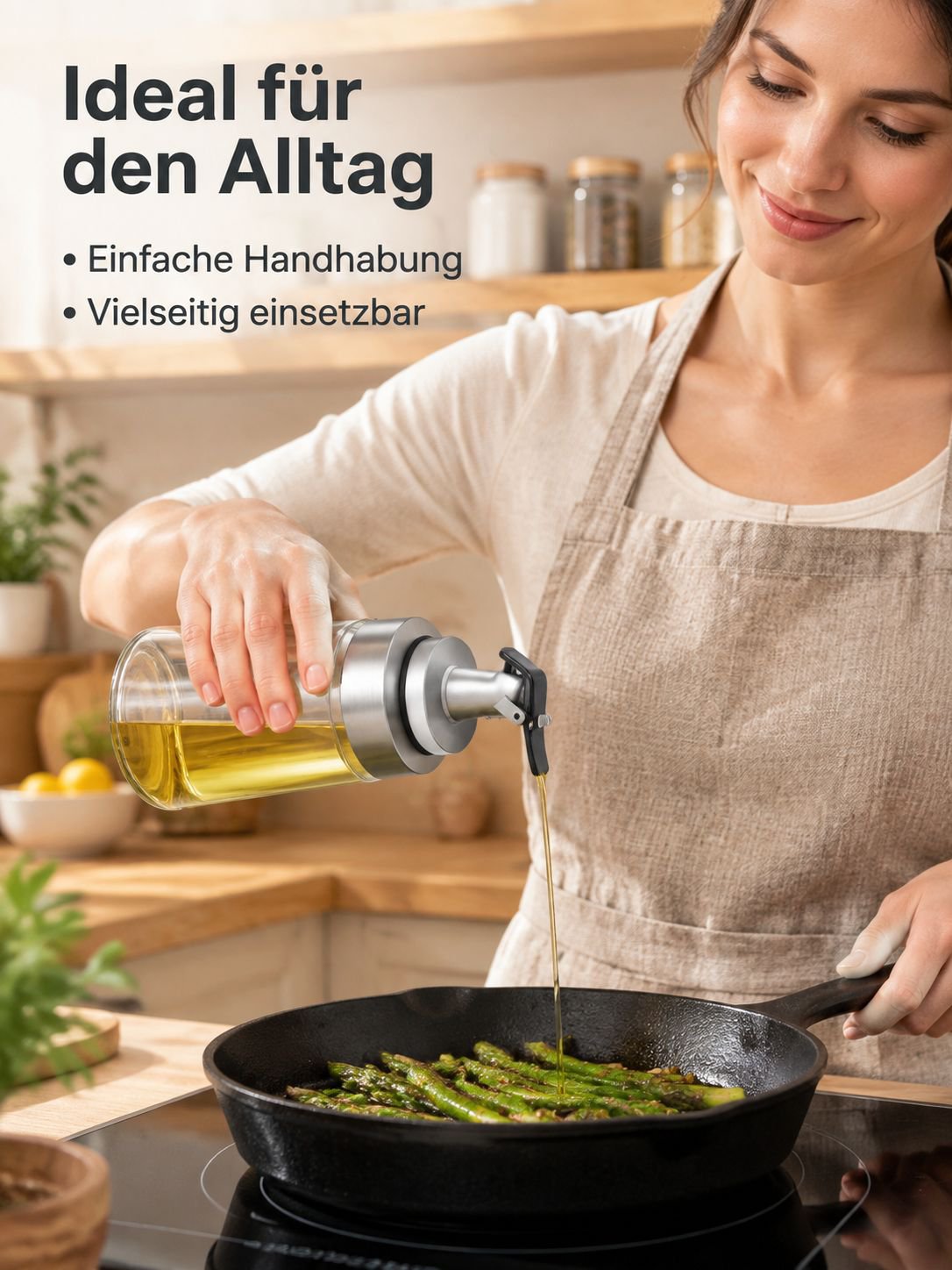 Multifunktionale Glasölflasche, Küchenbehälter für Sojasauce und Essig, Outdoor Ölbehälter