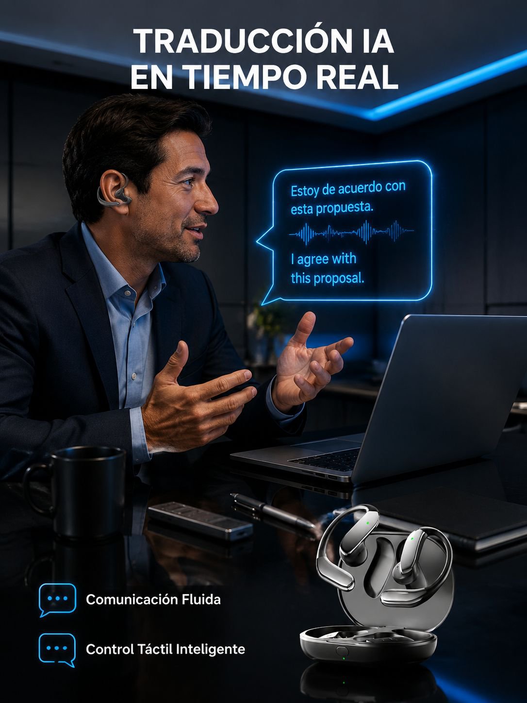 Auriculares Bluetooth con traducción inteligente