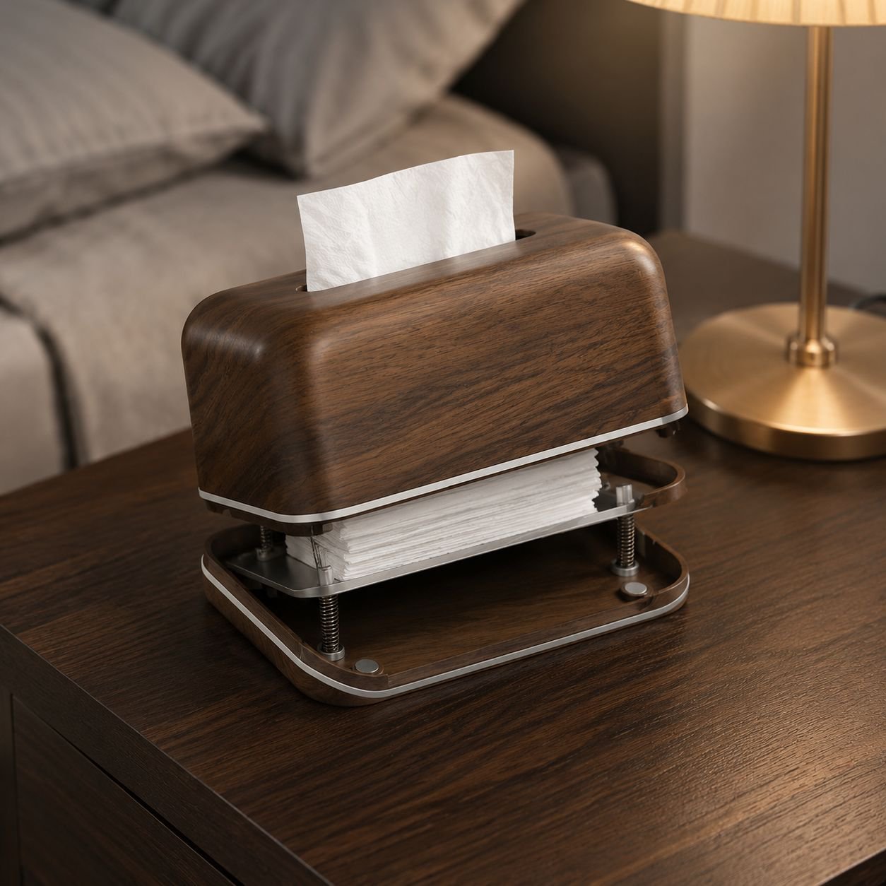 Hochwertige Vintage-Taschentuchbox für Wohnzimmer/Schlafzimmer, mit Magnetfeder