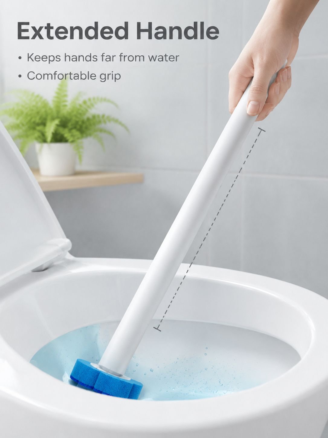Portable disposable toilet brush
