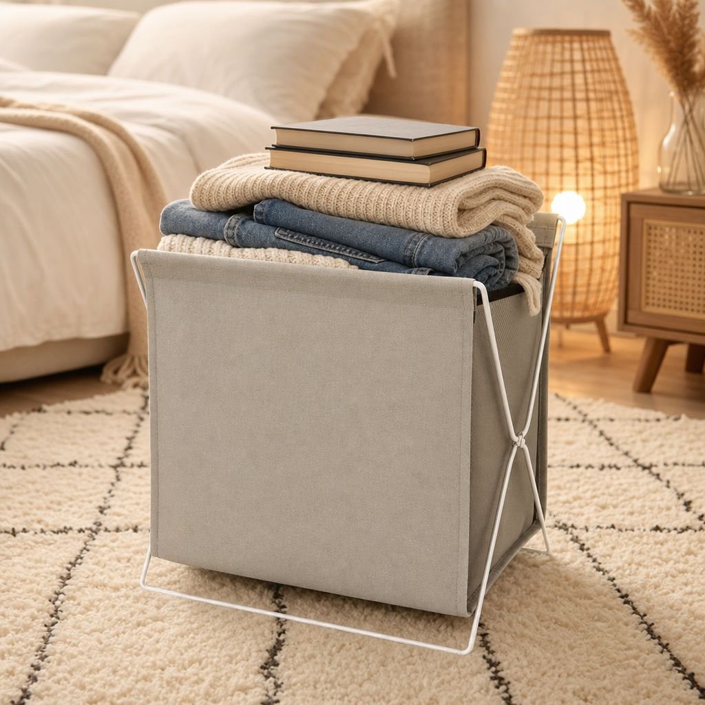 Spacious laundry hamper for clothes and towels