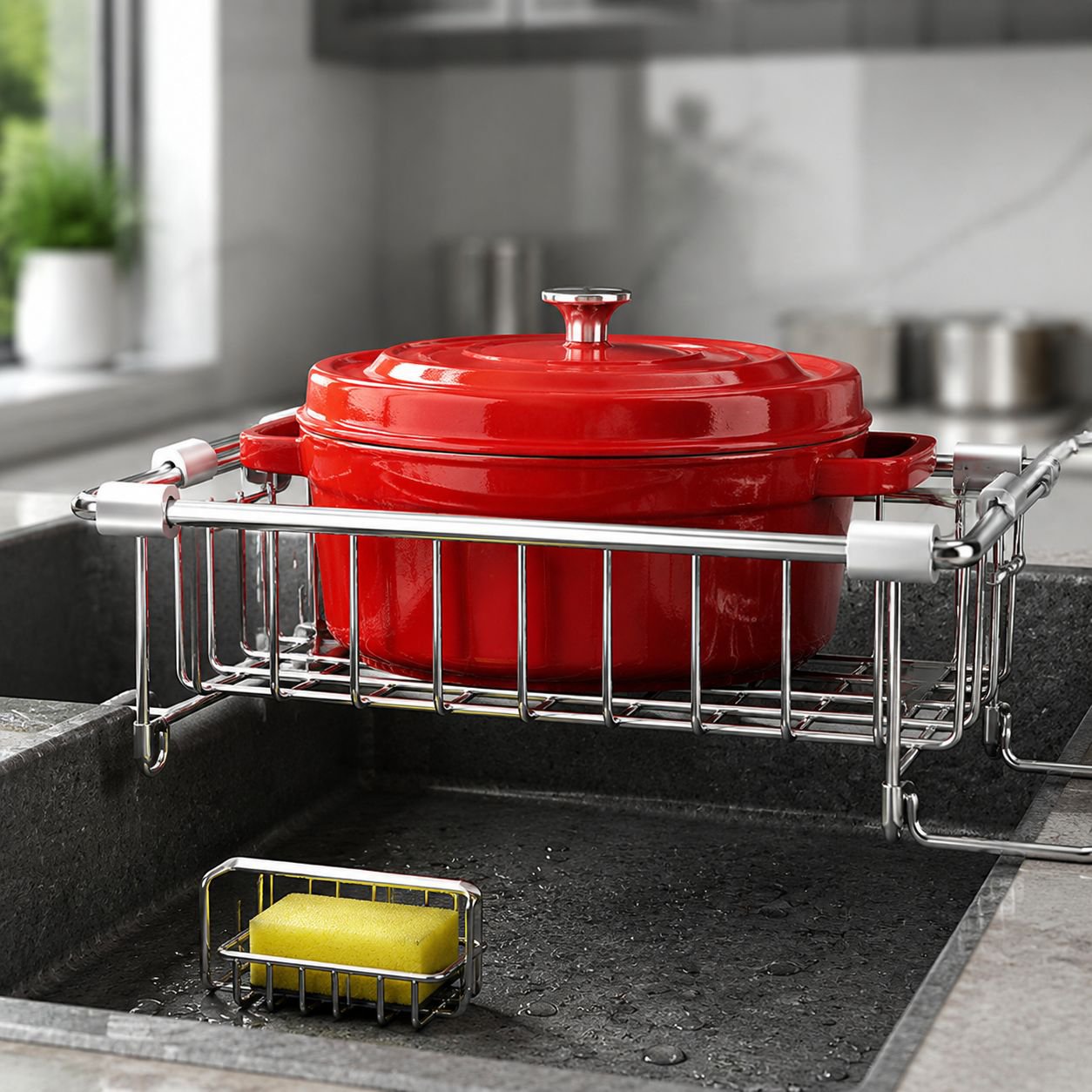 Multi-functional Sink Dish & Utensil Organizer