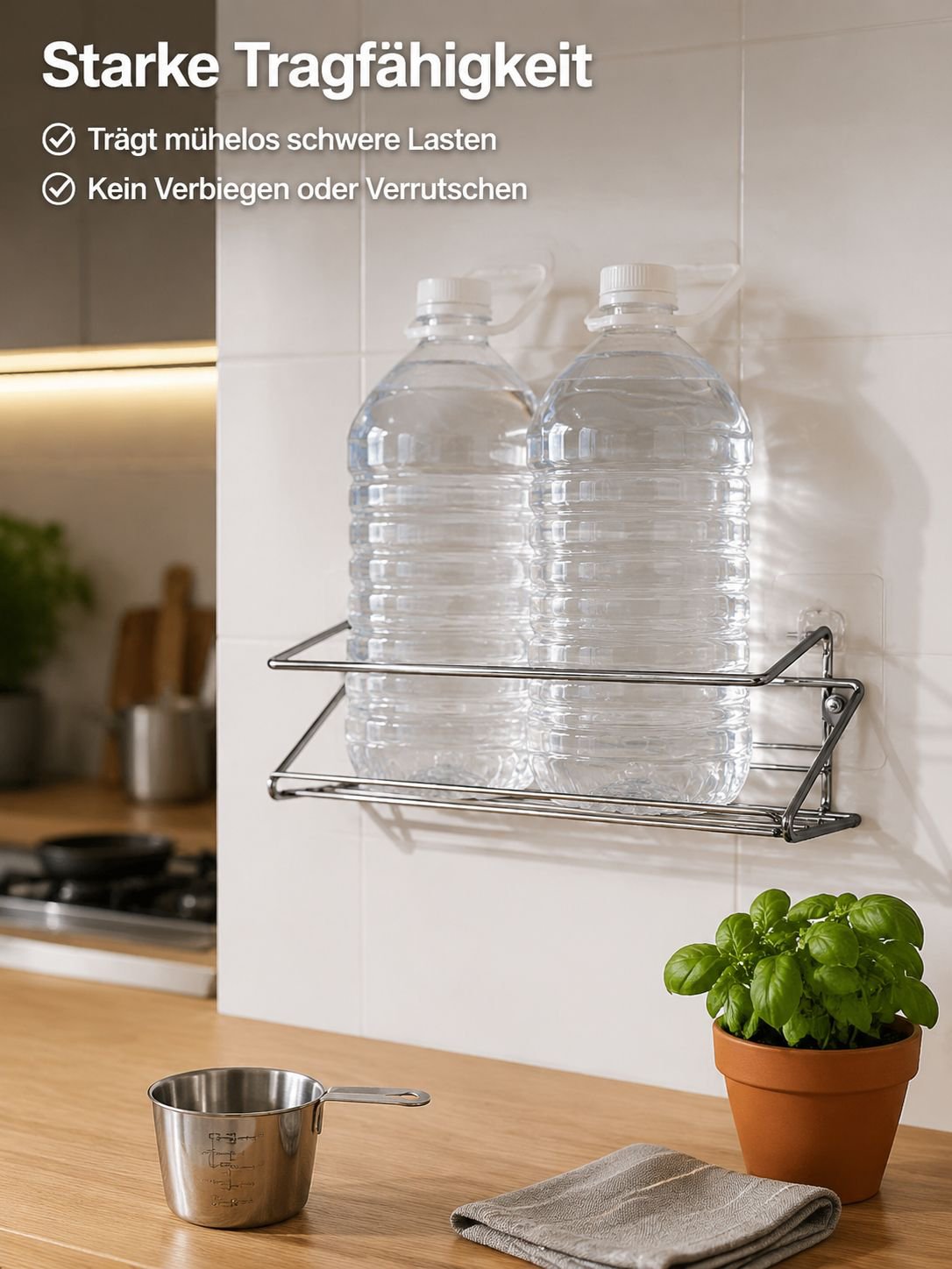 Modernes silbernes Gewürzregal für die Wandmontage