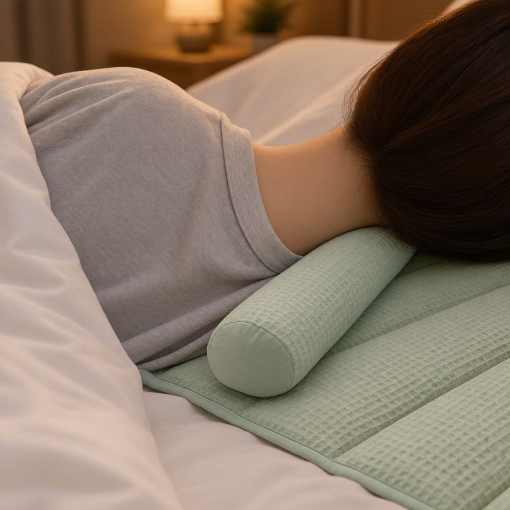Adjustable towel pillow for natural neck alignment during sleep
