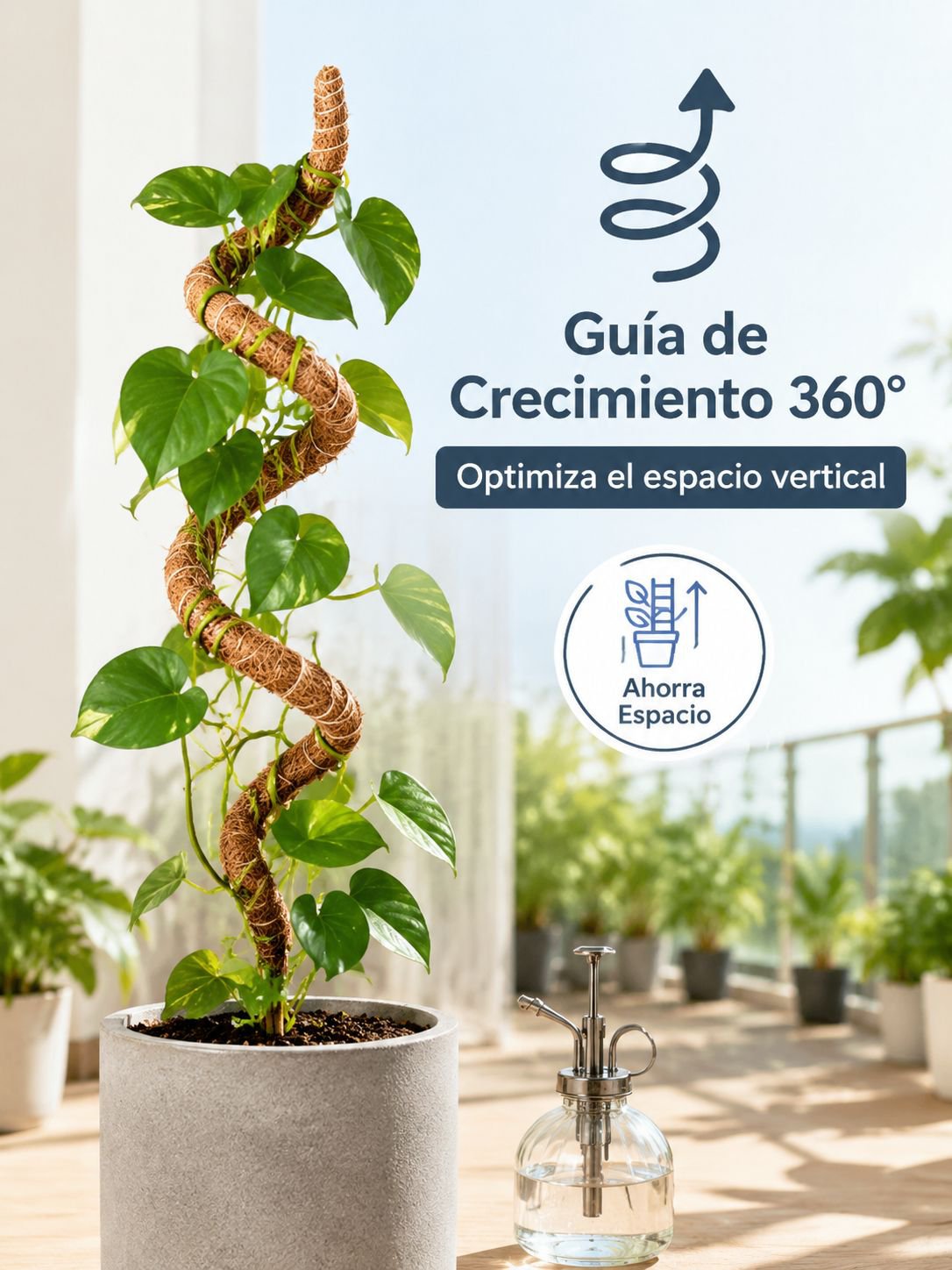 Soporte creativo de musgo para monstera y potos, poste de fibra de coco