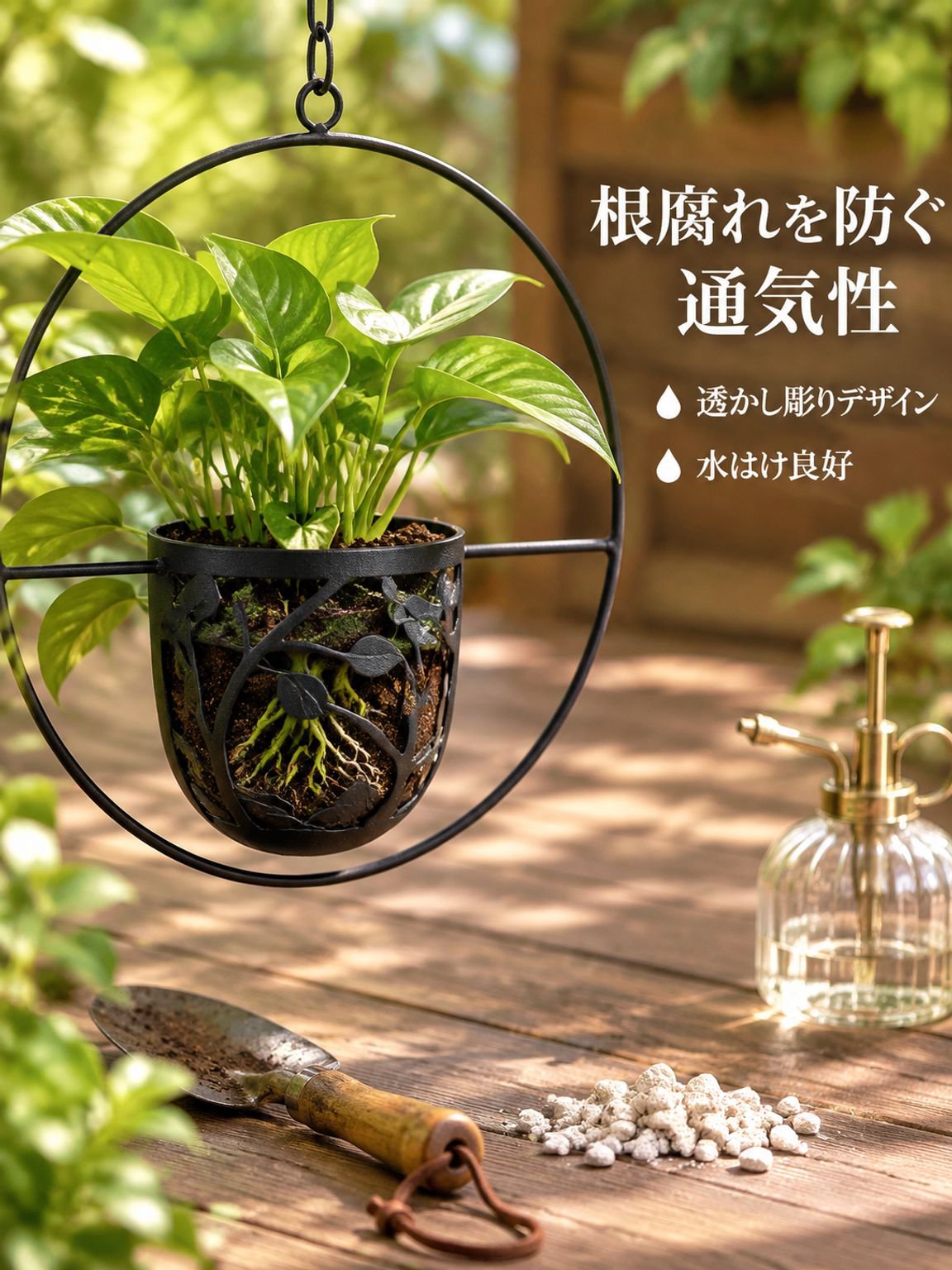 錬鉄製の植木鉢